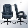 Voir la diapositive 3 : VINSETTO Vinsetto Fauteuil de bureau direction massant hauteur réglable dossier inclinable repose-pied + coussin lombaires intégrés revêtement synthétique bleu