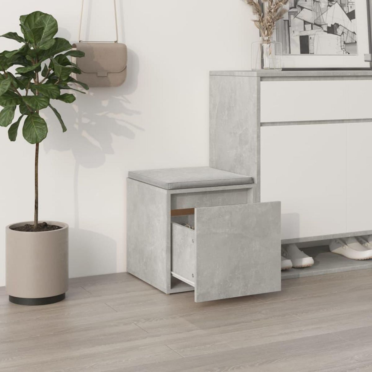 VIDAXL Tiroir boîte Gris beton 40,5x40x40 cm Bois d'ingenierie