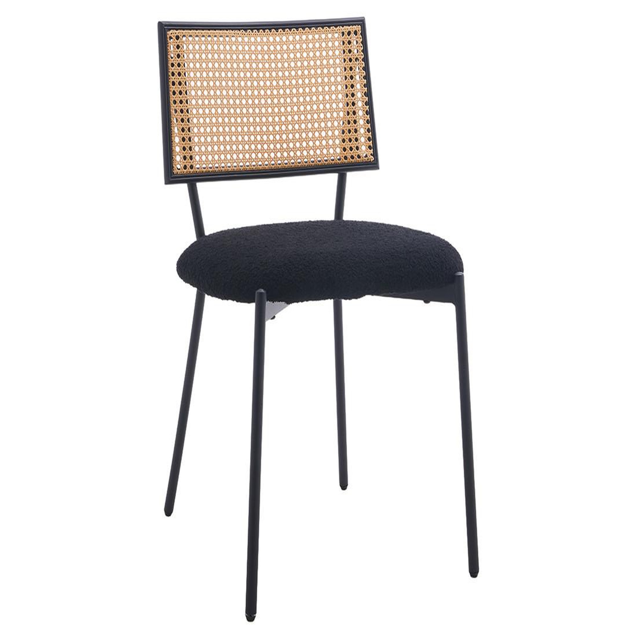 Voir la diapositive 3 : BEST MOBILIER Luciano - lot de 2 chaises cannage - en tissu bouclette