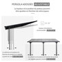 Voir la diapositive 4 : OUTSUNNY Pergola rigide alu. polycarbonate dim. 4,35L x 3l x 2,7H m pavillon de jardin adossable gris