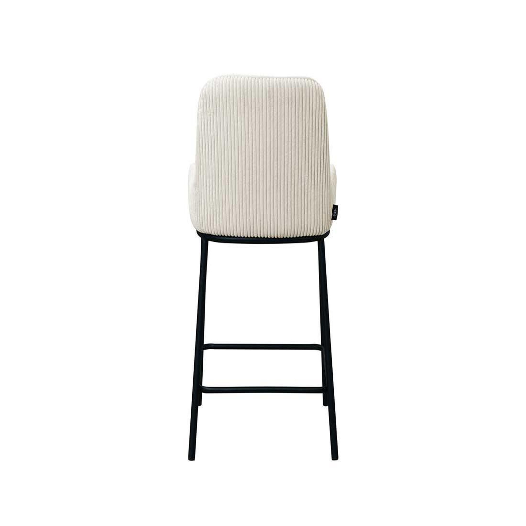 Voir la diapositive 6 : LISA DESIGN Salinas - lot de 2 chaises de bar - en velours côtelé - beige - h65 cm