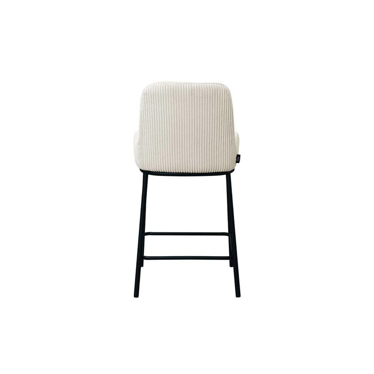 LISA DESIGN Salinas - lot de 2 chaises de bar - en velours côtelé - beige - h65 cm