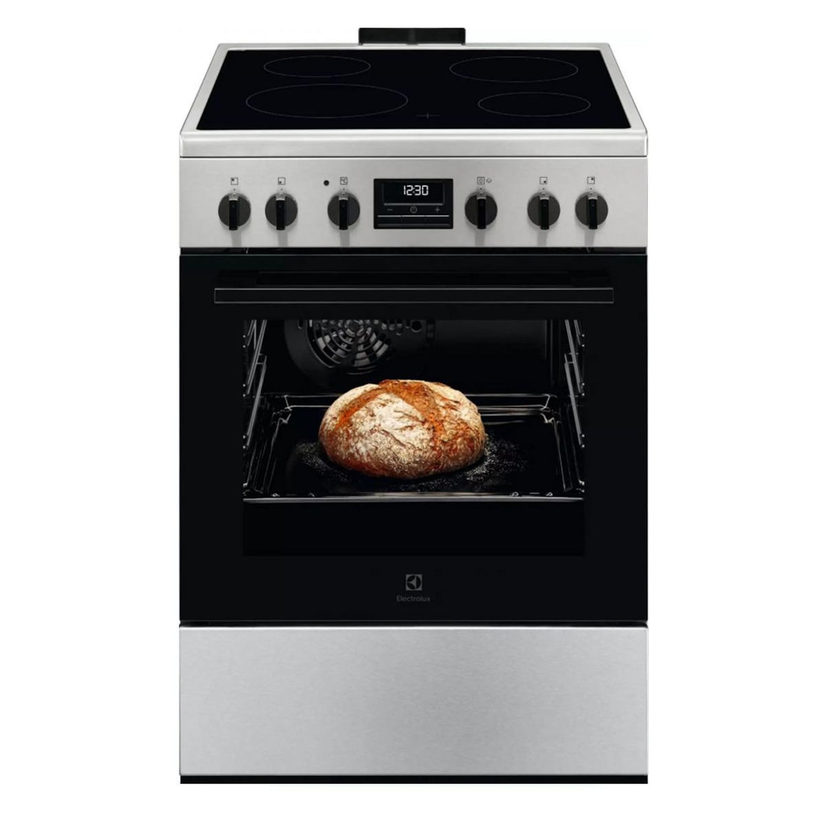 ELECTROLUX Cuisinière vitrocéramique 58l 4 feux inox - LKR664166X