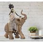 Voir la diapositive 5 : Paris Prix Statuette Déco Femme sur Éléphant  Tribal Masai  32cm Multicolore