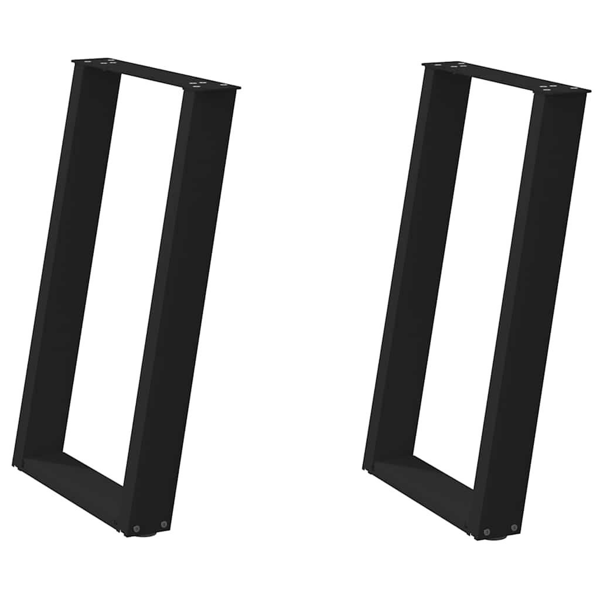 Voir la diapositive 2 : VIDAXL Pieds de table a manger forme de U 2 pcs noir 60x(72-73) cm