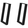Voir la diapositive 2 : VIDAXL Pieds de table a manger forme de U 2 pcs noir 60x(72-73) cm