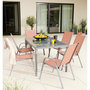 Voir la diapositive 1 : GARDENSTAR Table de jardin en acier et verre gris anthracite