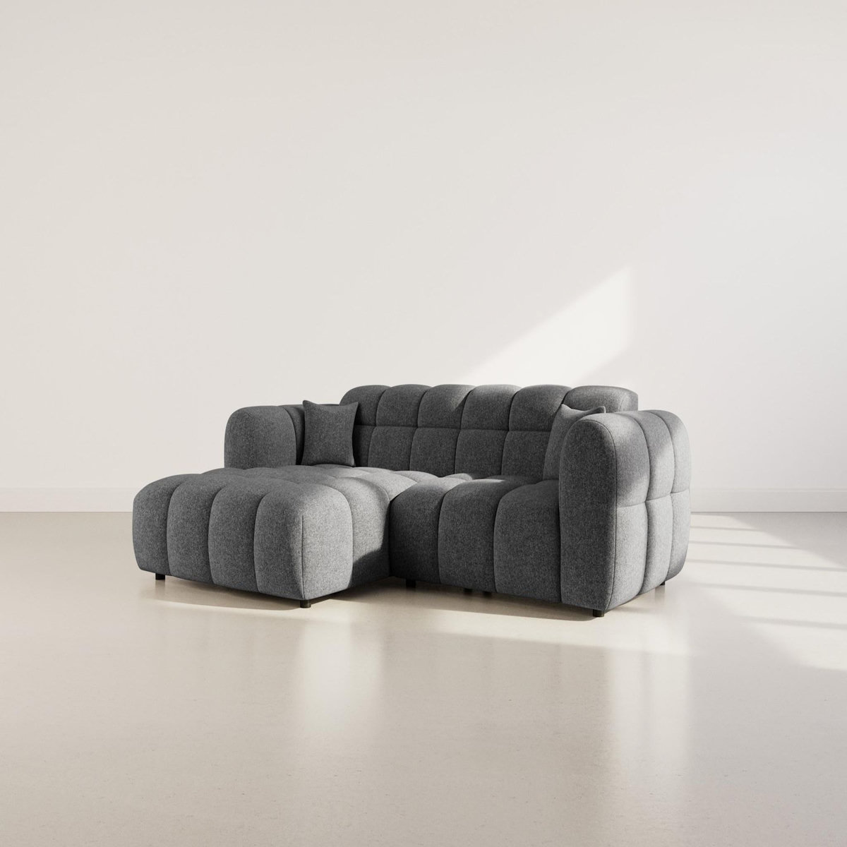 LISA DESIGN Mini ray - canapé d'angle gauche 4 places en tissu texturé