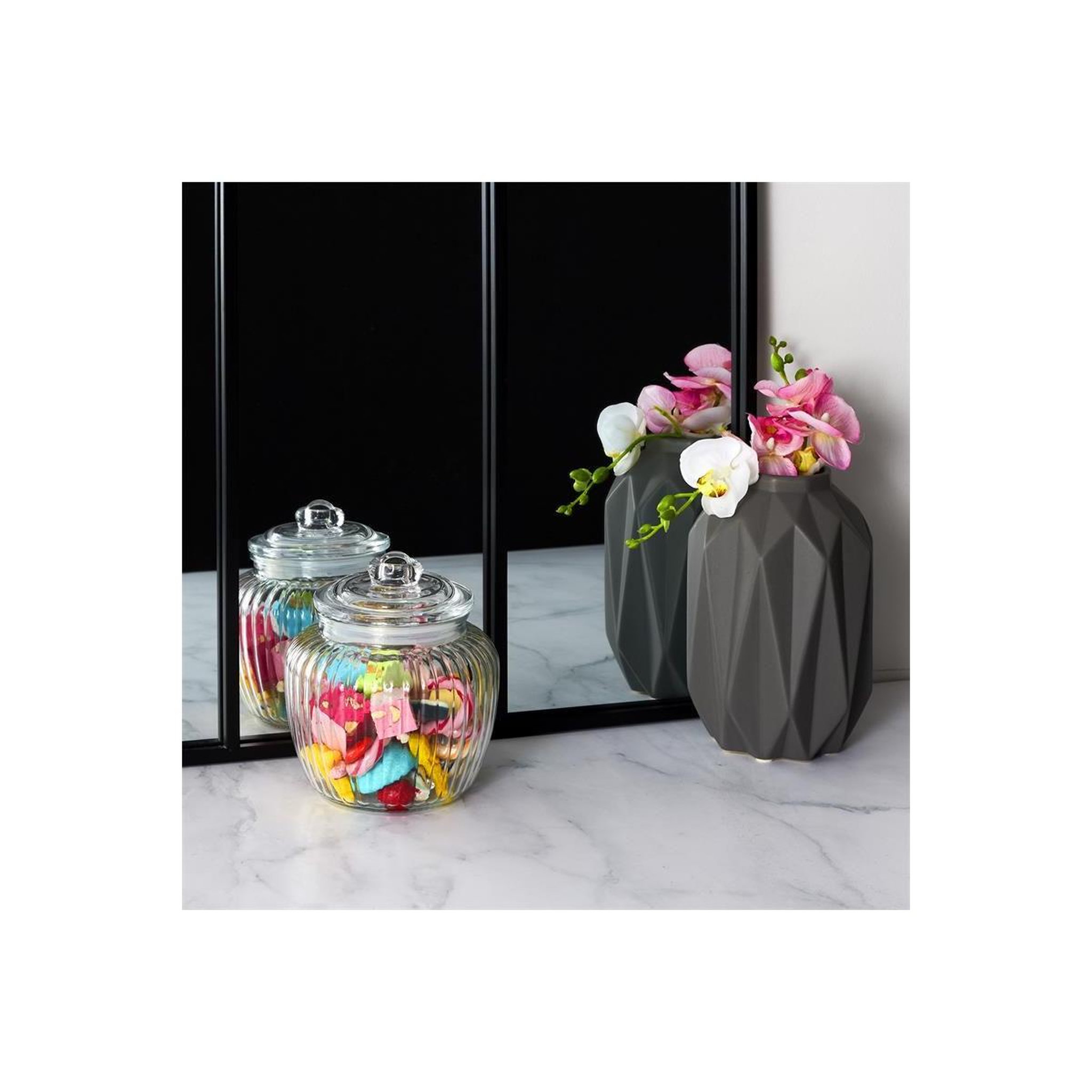 Voir la diapositive 3 : COOK CONCEPT Bocal à biscuits rond  verre  60cl transparent