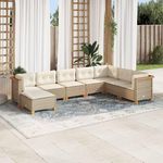 VIDAXL Salon de jardin avec coussins 8 pcs beige resine tressee