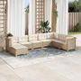 Voir la diapositive 1 : VIDAXL Salon de jardin avec coussins 8 pcs beige resine tressee