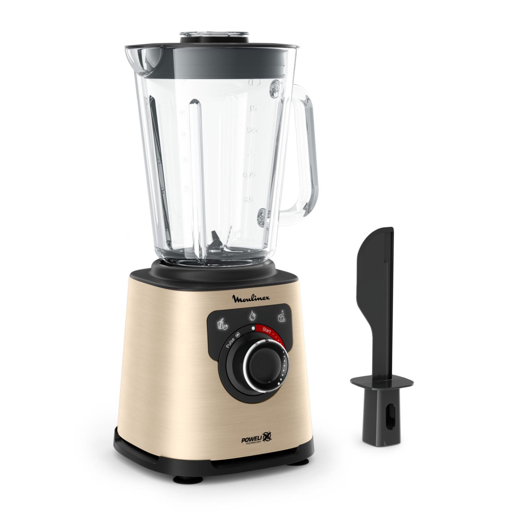 Voir la diapositive 2 : MOULINEX Moulinex perfectmix+ lm871a10 blender 1,5 l mélangeur de table 1200 w beige, noir, transparent