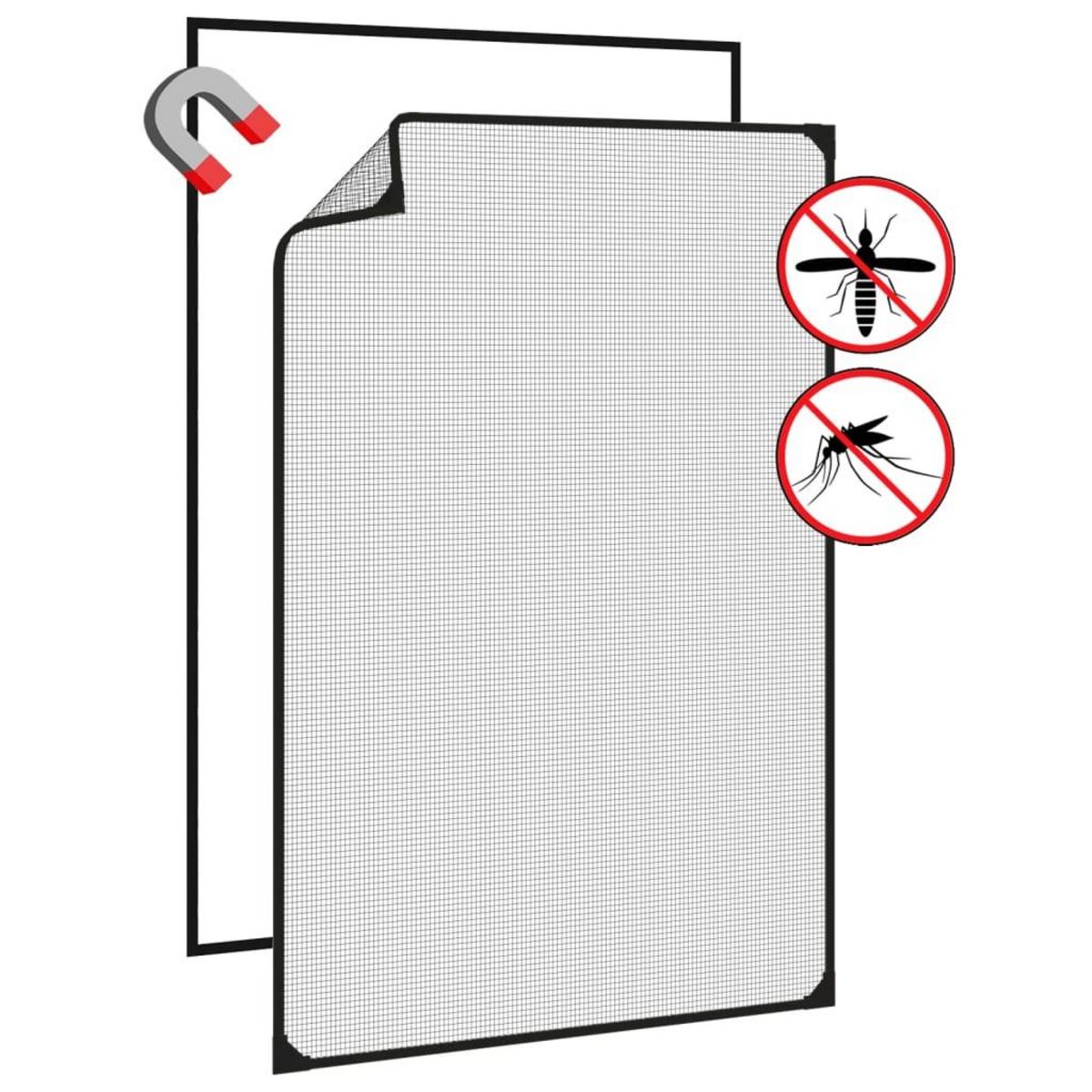 VIDAXL Moustiquaire magnetique pour fenetres anthracite 80x120 cm