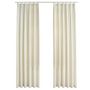 Voir la diapositive 2 : VIDAXL Rideaux occultants avec crochets 2 pcs Velours Creme 140x225 cm