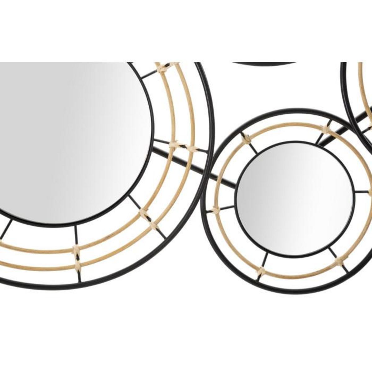 Paris Prix Décoration Murale 5 Miroirs  Oporto  111cm Noir & Marron