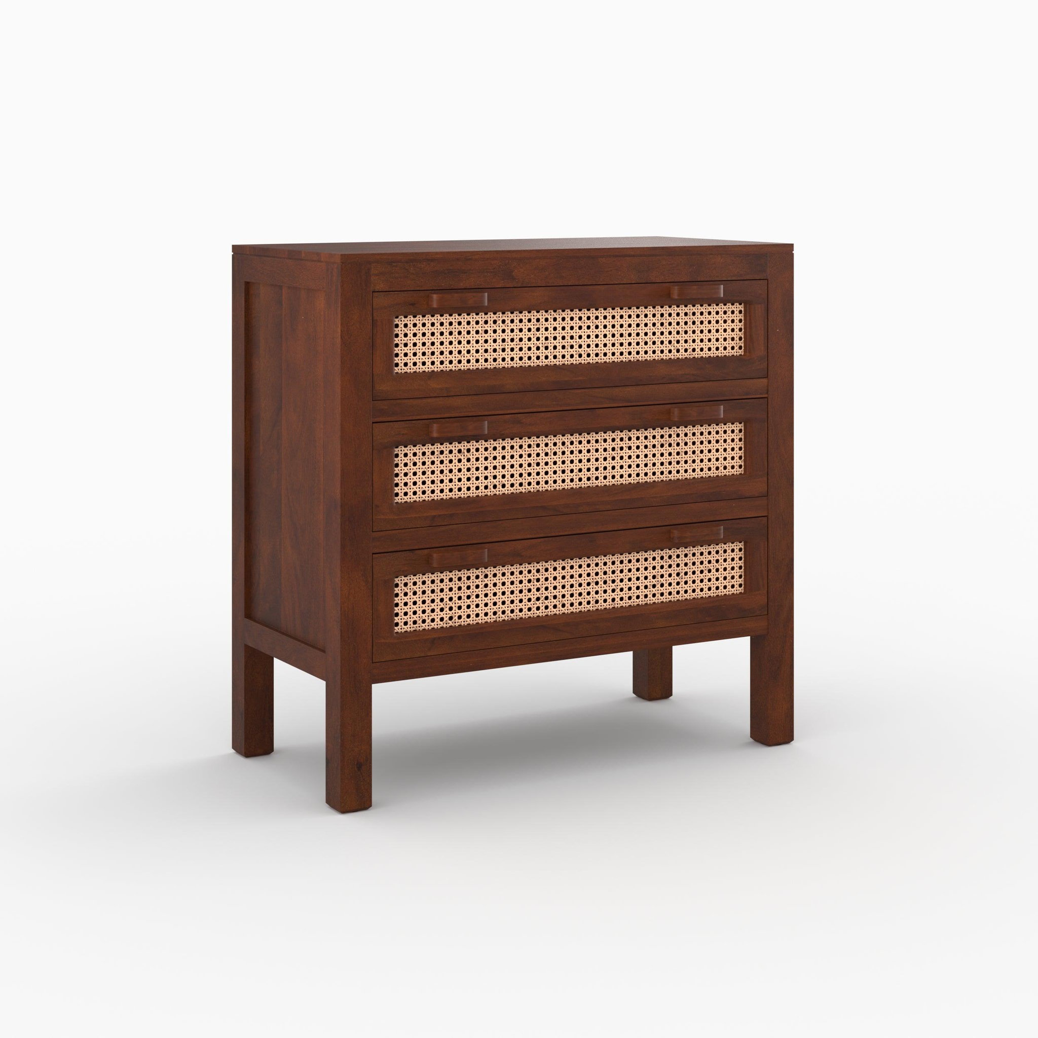 Voir la diapositive 3 : MAISON PAVANE Commode en bois de manguier et cannage-tiki