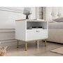 Voir la diapositive 1 : BEST MOBILIER Hope - table de chevet 50 cm - 1 tiroir et 1 niche
