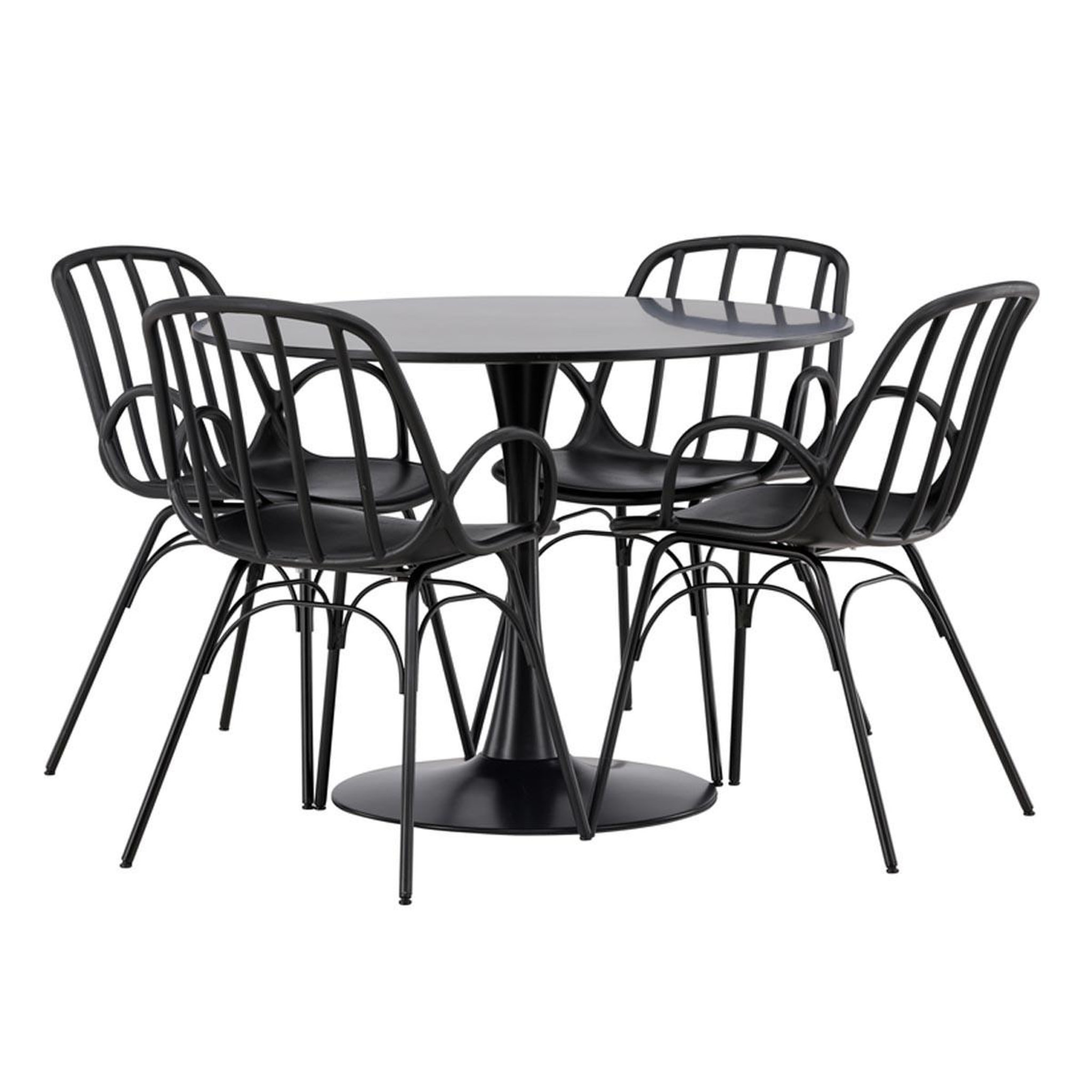 Paris Prix Ensemble table à manger & 4 chaises  glade & dyron  100cm noir