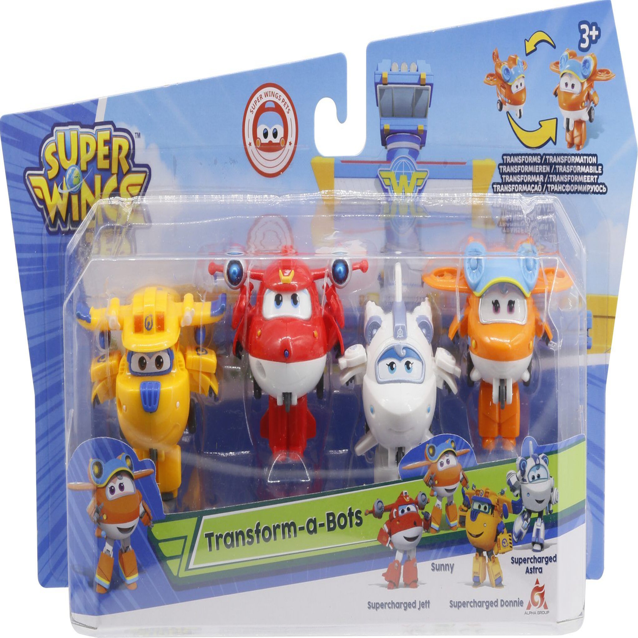 Voir la diapositive 4 : Auldey Pack de 4 Transform-a-bots Super Wings saison 5