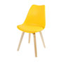 Voir la diapositive 1 : FORNORD Chaise scandinave jaune avec coussin