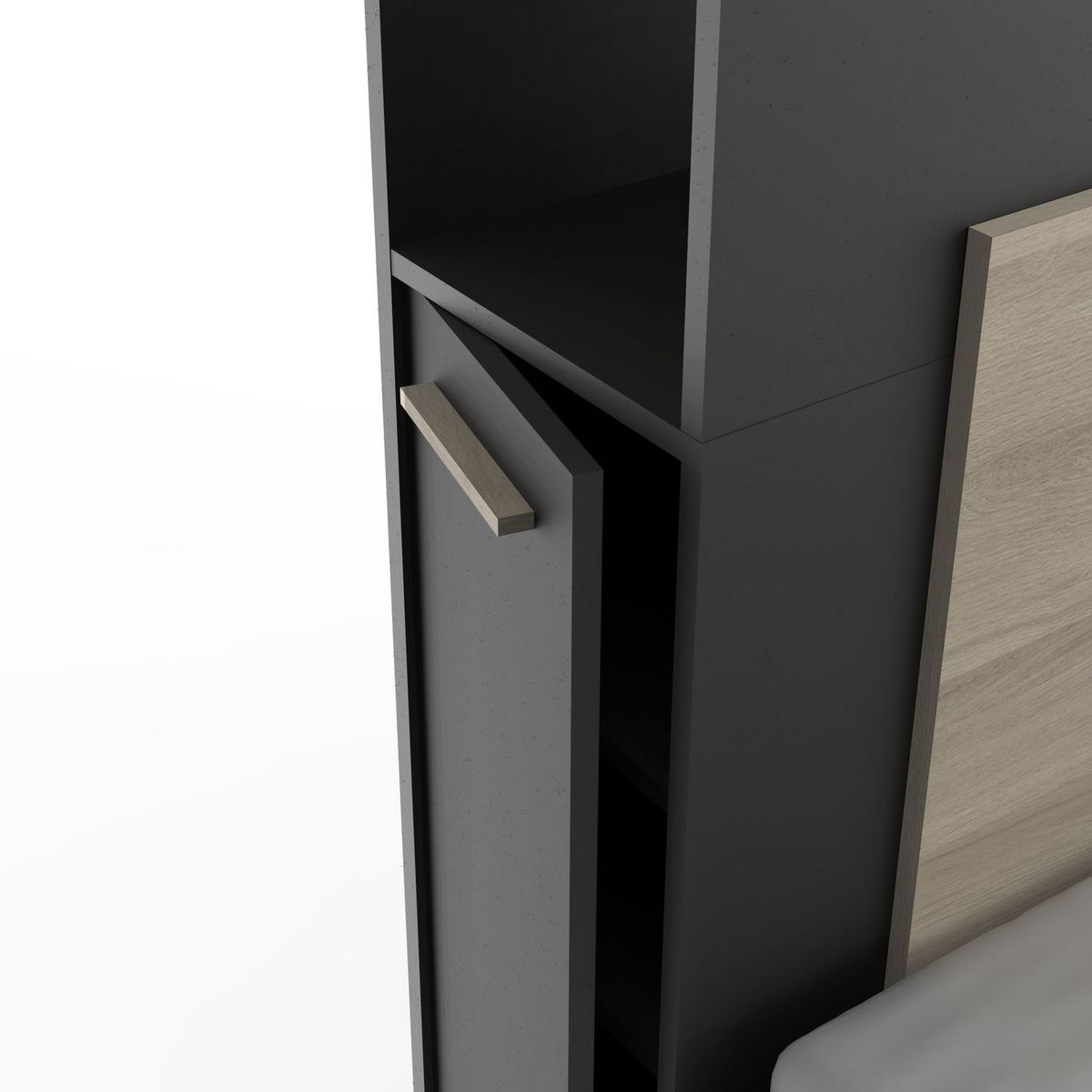 Lit 140x190/200 cm avec rangements 4 tiroirs LOREDANA