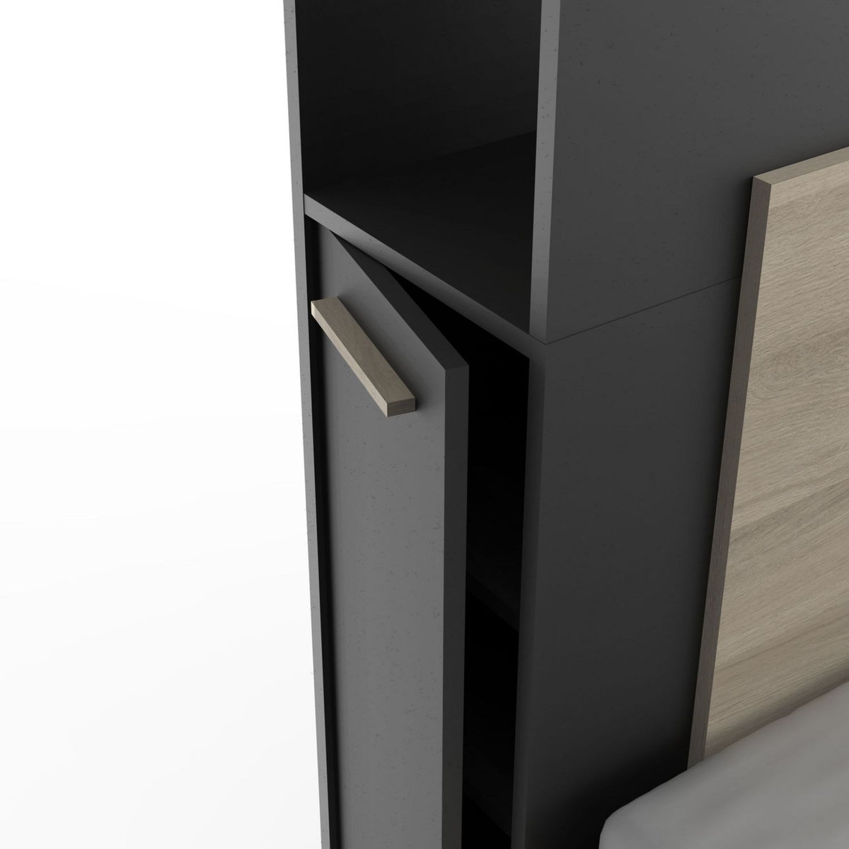 Lit 140x190/200 cm avec rangements 4 tiroirs LOREDANA