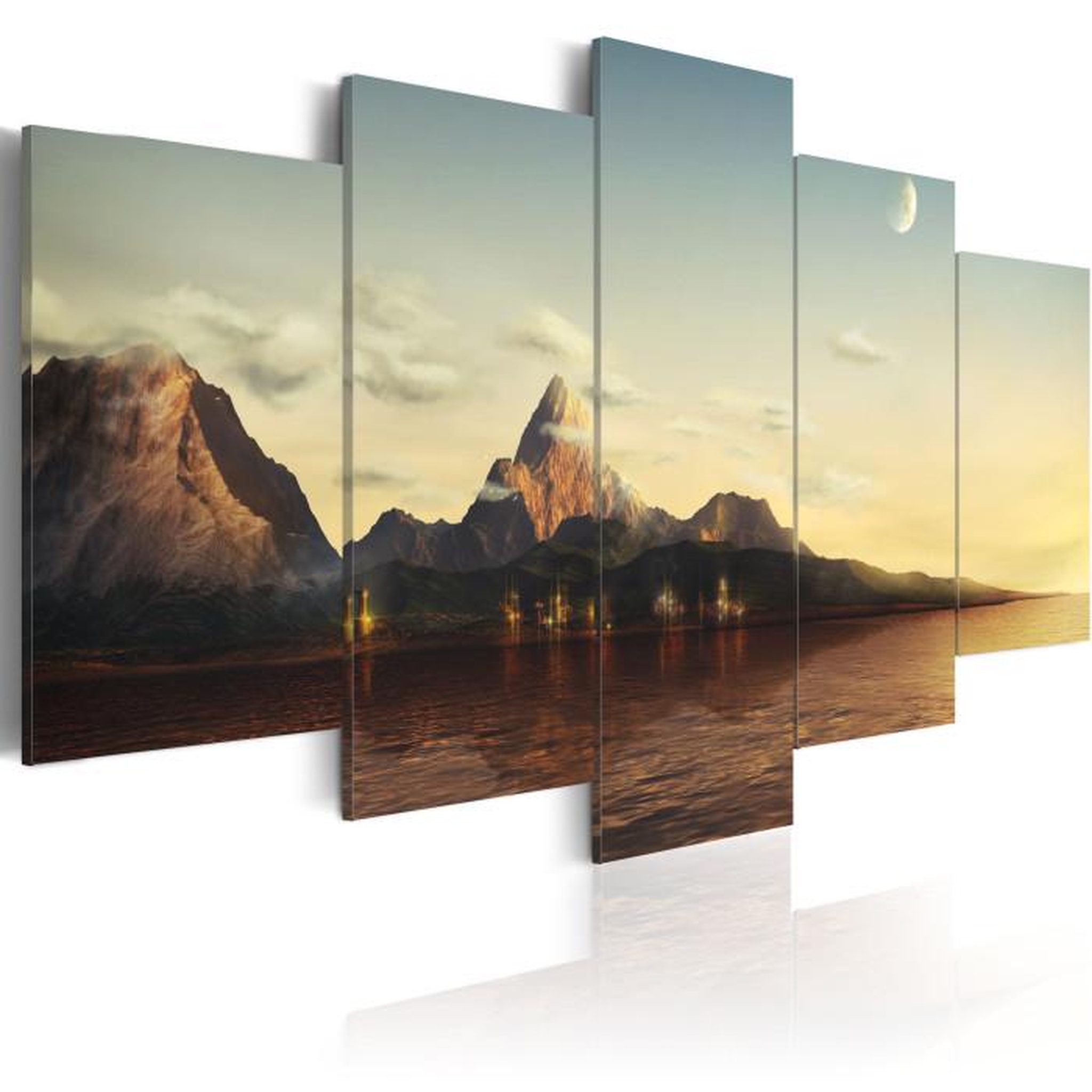 Paris Prix Tableau Imprimé  Lever de Soleil dans Les Montagnes. Coloris disponibles : Multicolore