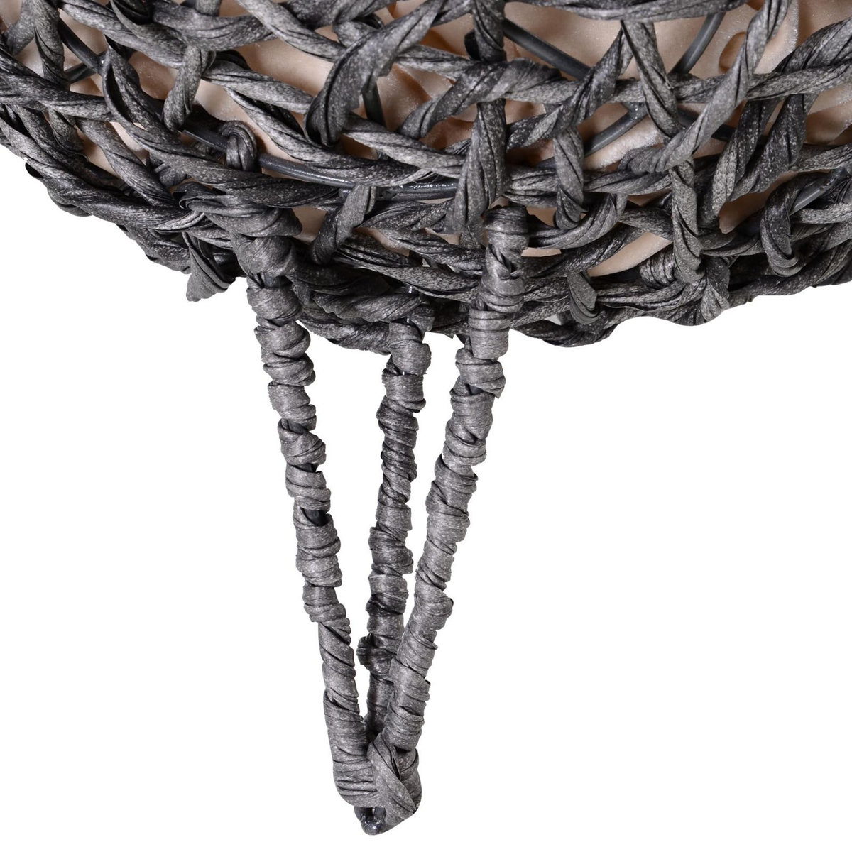 PAWHUT PawHut Panier chat lit chat cosy grand confort dim. Ø 52 x 58H cm coussin moelleux beige inclus résine tressée imitation rotin gris