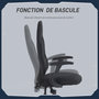 Voir la diapositive 6 : HOMCOM Fauteuil gamer ergonomique - chaise de bureau gaming - réglable - dossier inclinable - tissu noir