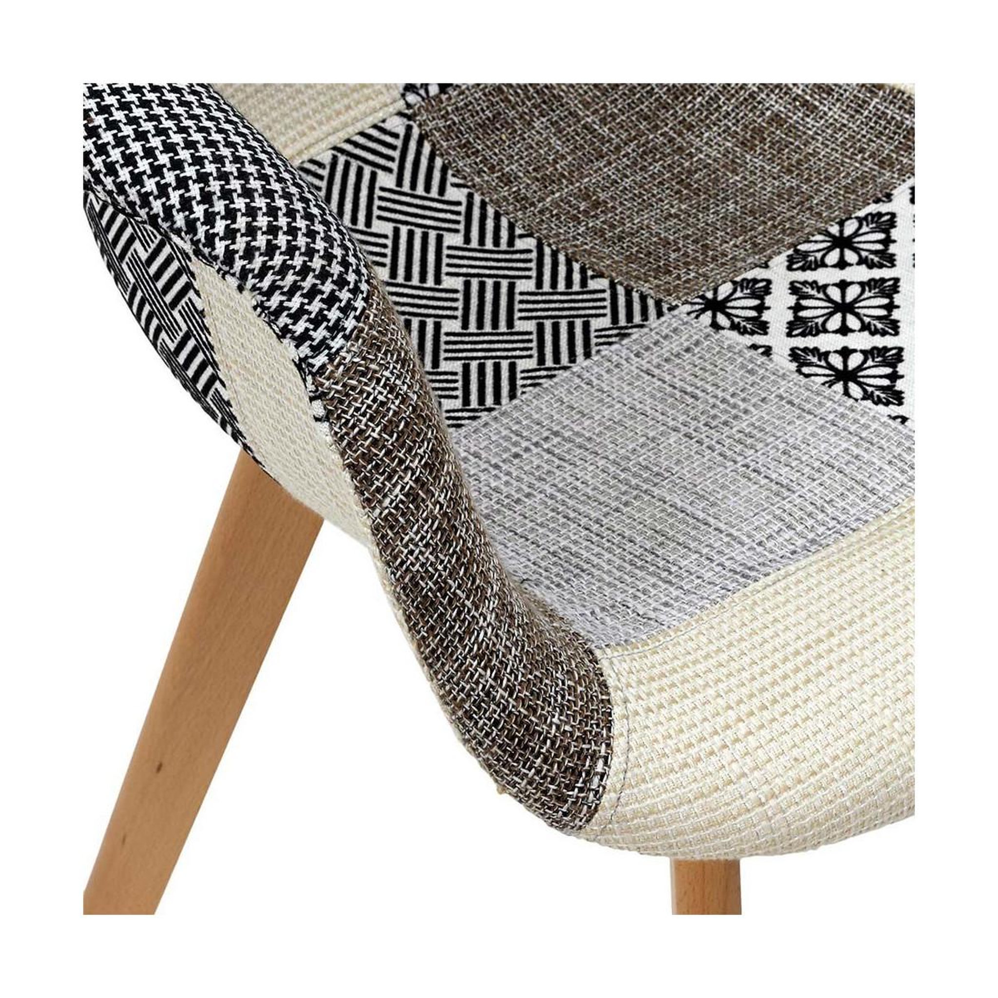 Voir la diapositive 4 : The Home Deco Factory Lot de 2 fauteuils design  patchwork  85cm gris