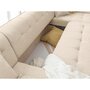 BEST MOBILIER Daisy - canapé d'angle panoramique - convertible - avec coffre - en tissu structuré - 7 places - droit Couleur - Beige