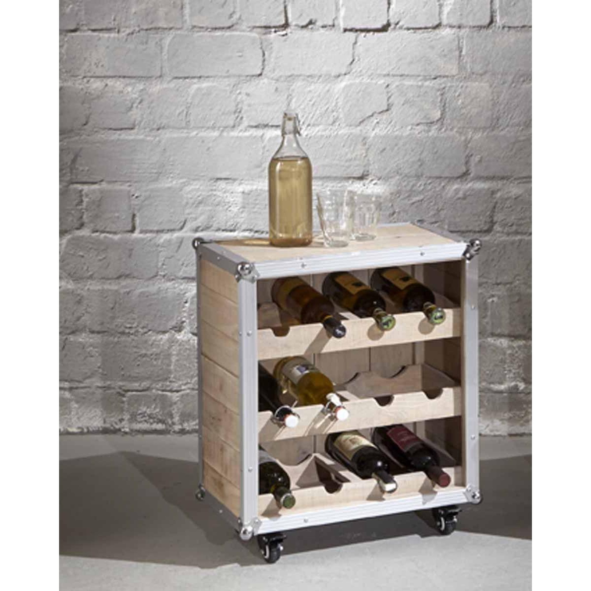 Voir la diapositive 2 : Paris Prix Meuble range bouteilles  mallette  63cm naturel