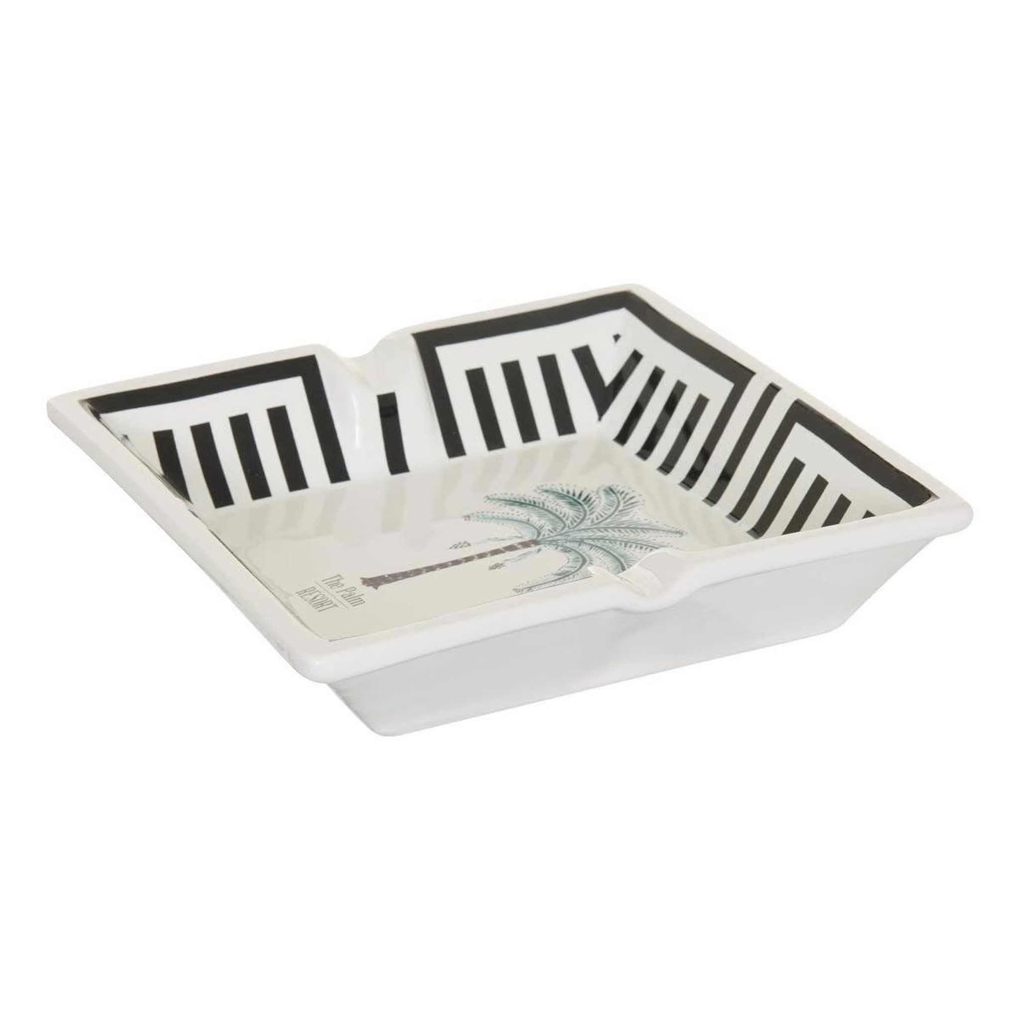 ATMOSPHERA Cendrier en dolomite  the palm resort  18cm blanc