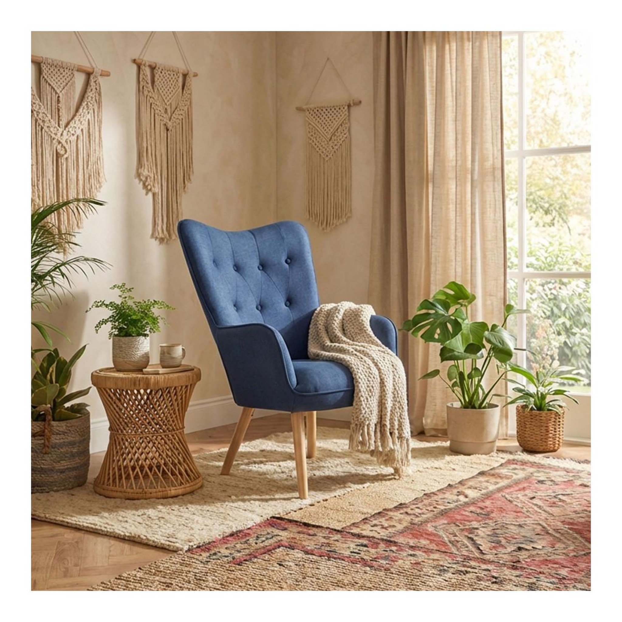 Voir la diapositive 5 : Paris Prix Fauteuil scandinave  aimee  67cm bleu