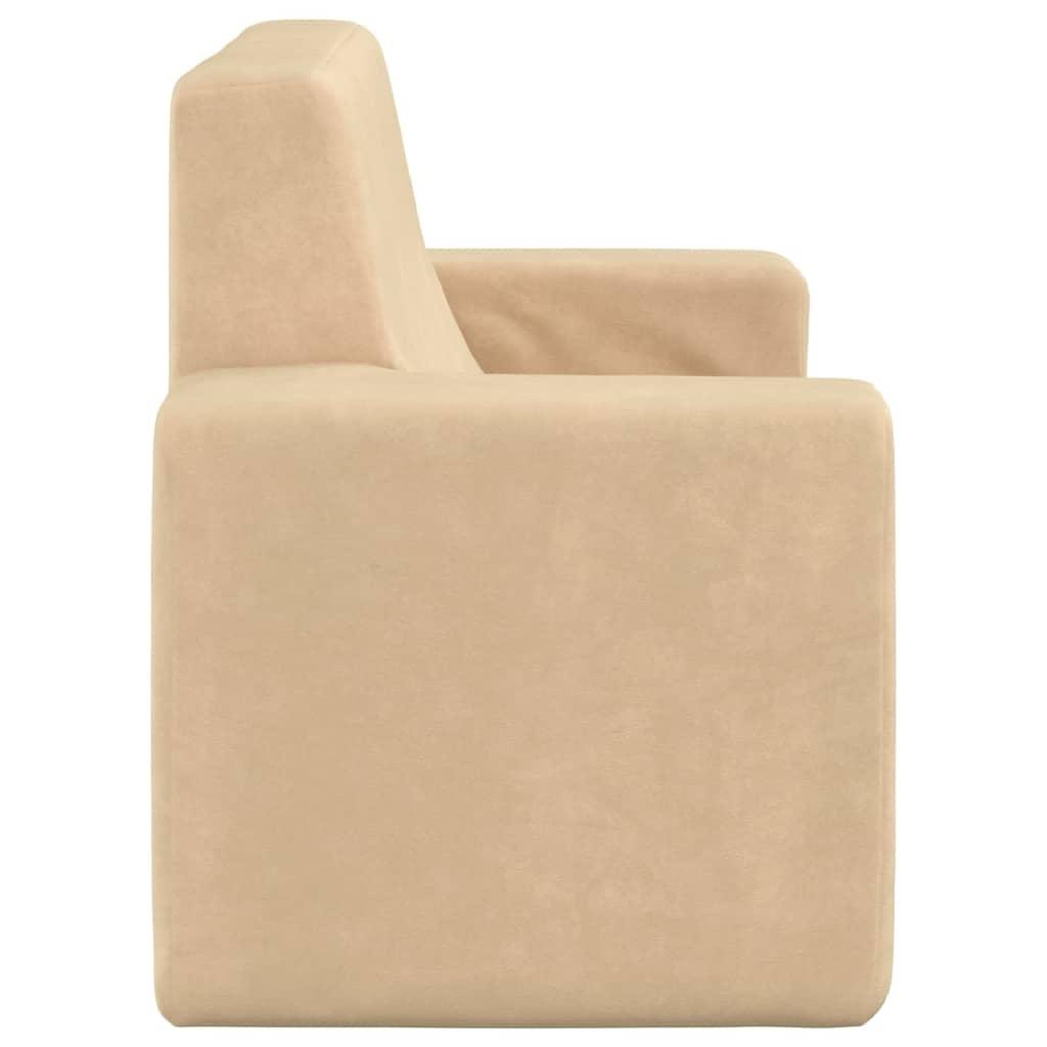 Voir la diapositive 4 : VIDAXL Canape pour enfants a 2 places Creme Peluche douce