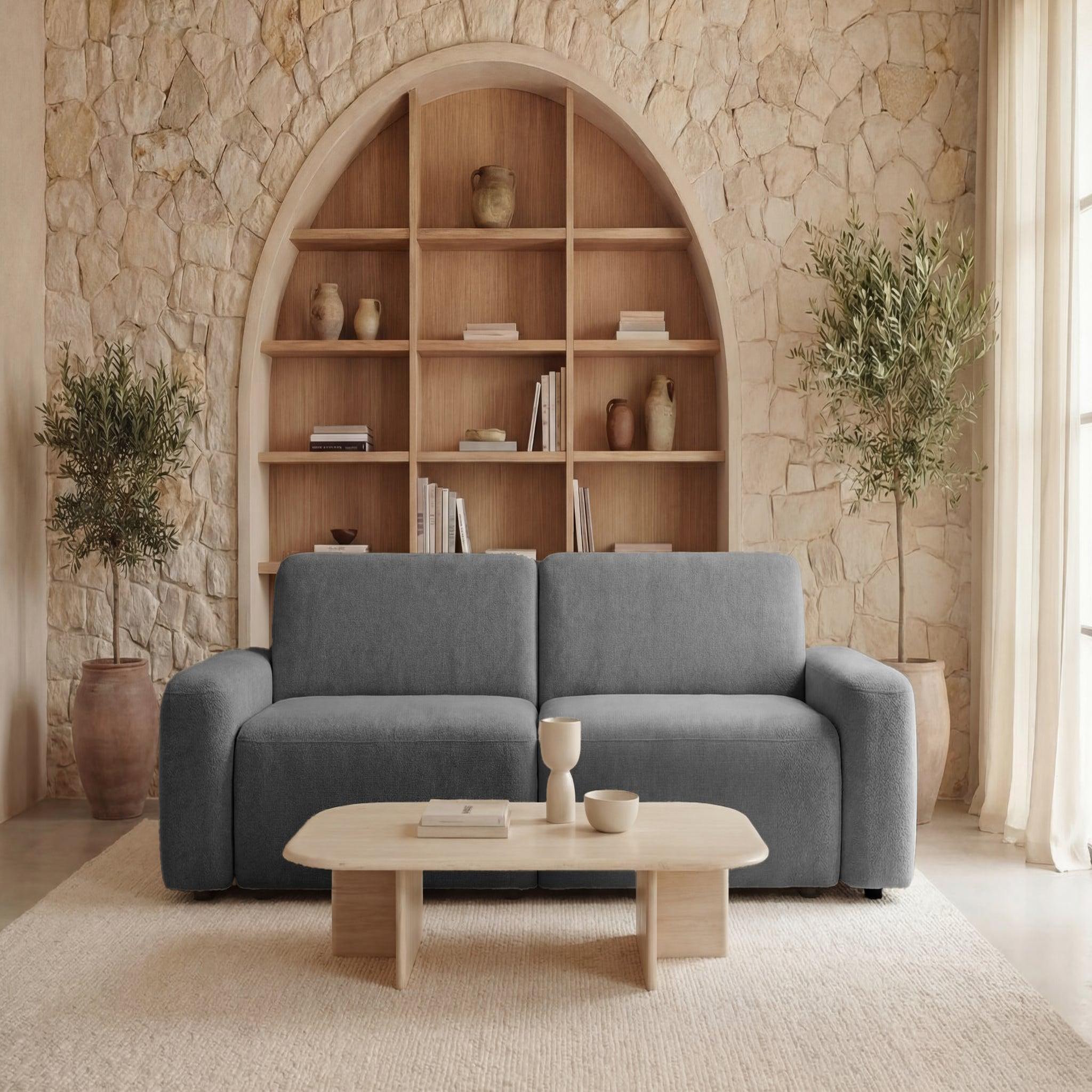 Voir la diapositive 3 : CASANOVA PARIS Ivy - canapé droit convertible coffre tissu chiné