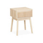 Voir la diapositive 1 : SWEEEK Table de chevet avec un tiroir. Panneaux stratifiés couleur naturelle. Pied en bois de sapin.  L 39 x l 39 x H 55.4cm LINEAR