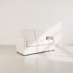 BEST MOBILIER Julia - canapé 3 places convertible express couchage quotidien 140 cm matelas 18 cm en tissu. Coloris disponibles : Orange