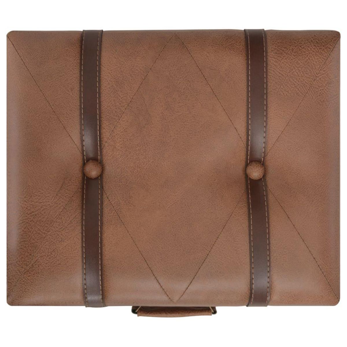 VIDAXL Tabouret de rangement 40 cm Marron Similicuir