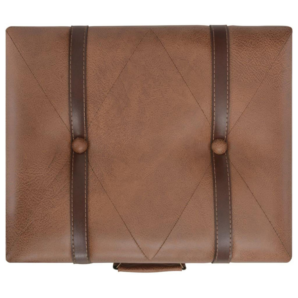 VIDAXL Tabouret de rangement 40 cm Marron Similicuir