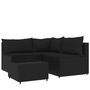 Voir la diapositive 2 : VIDAXL Salon de jardin 4 pcs avec coussins Noir Resine tressee