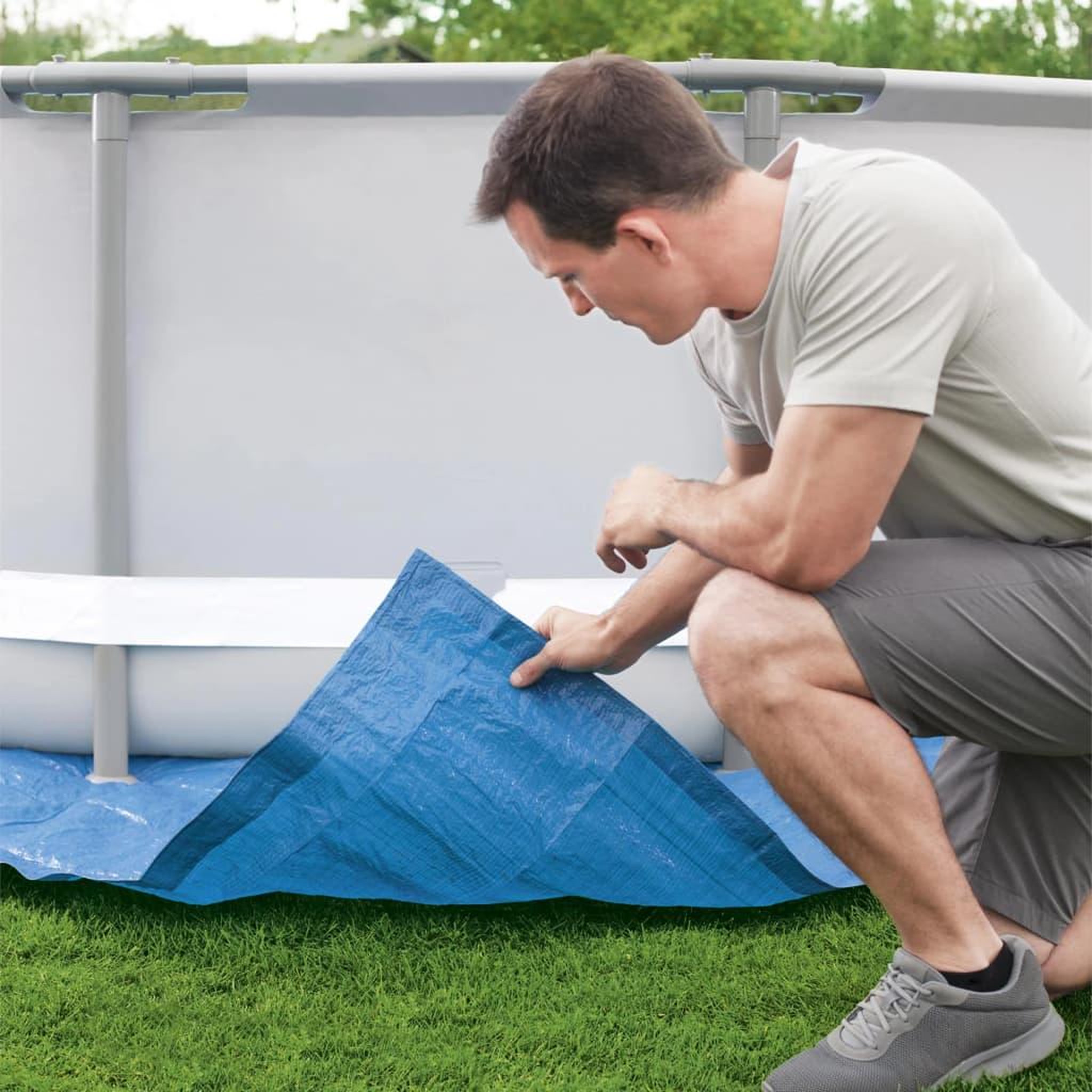 Voir la diapositive 5 : BESTWAY Bestway Tapis de sol pour piscine Flowclear 488x488 cm