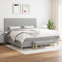 Voir la diapositive 1 : VIDAXL Sommier a lattes de lit avec matelas Gris clair 200x200cm Tissu