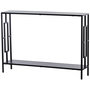 Voir la diapositive 1 : HOMCOM Console table d'appoint design industriel dim. 106L x 23l x 76H cm étagère acier noir panneaux particules bois gris