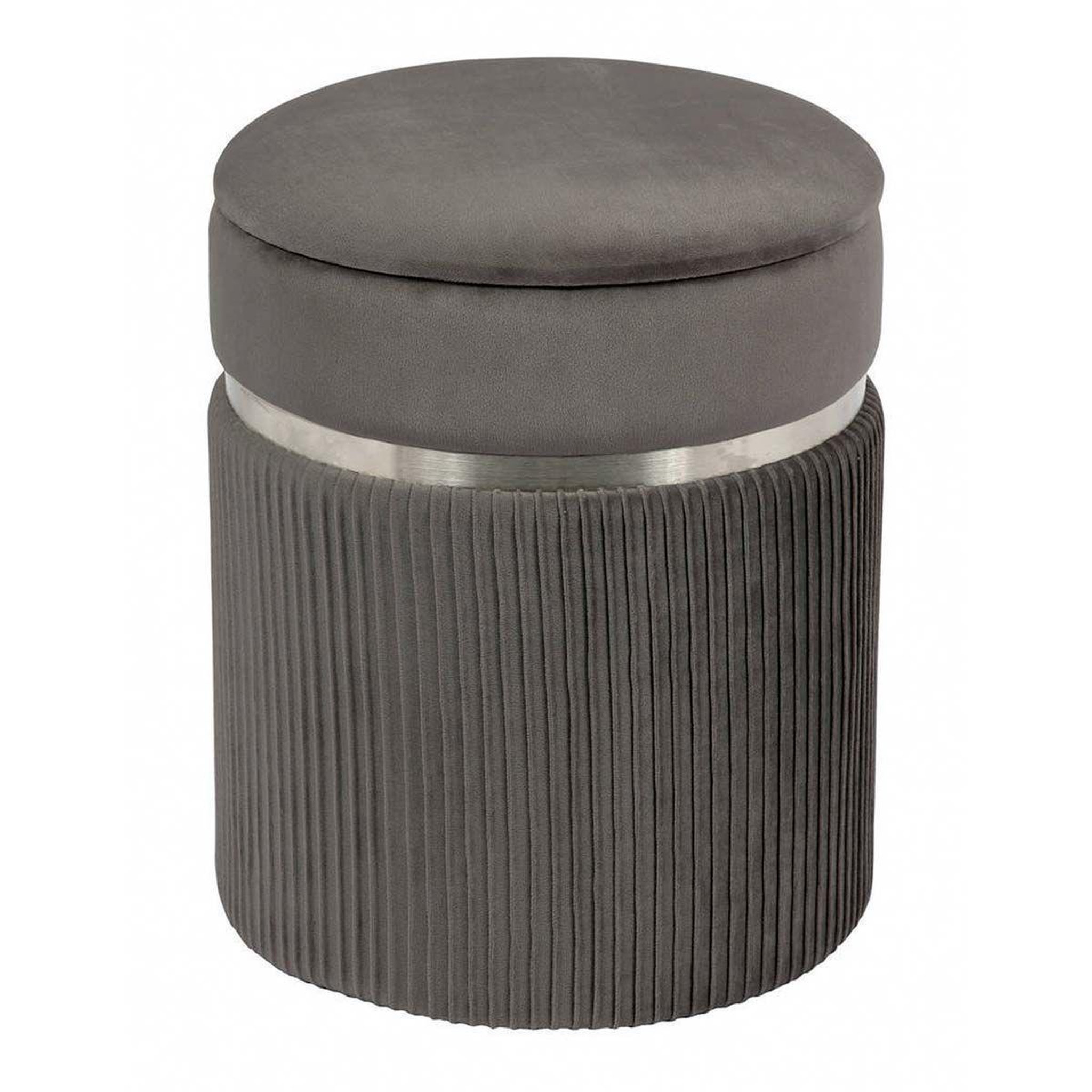 Voir la diapositive 3 : Paris Prix Lot de 2 tabourets  zora  44cm gris & argent