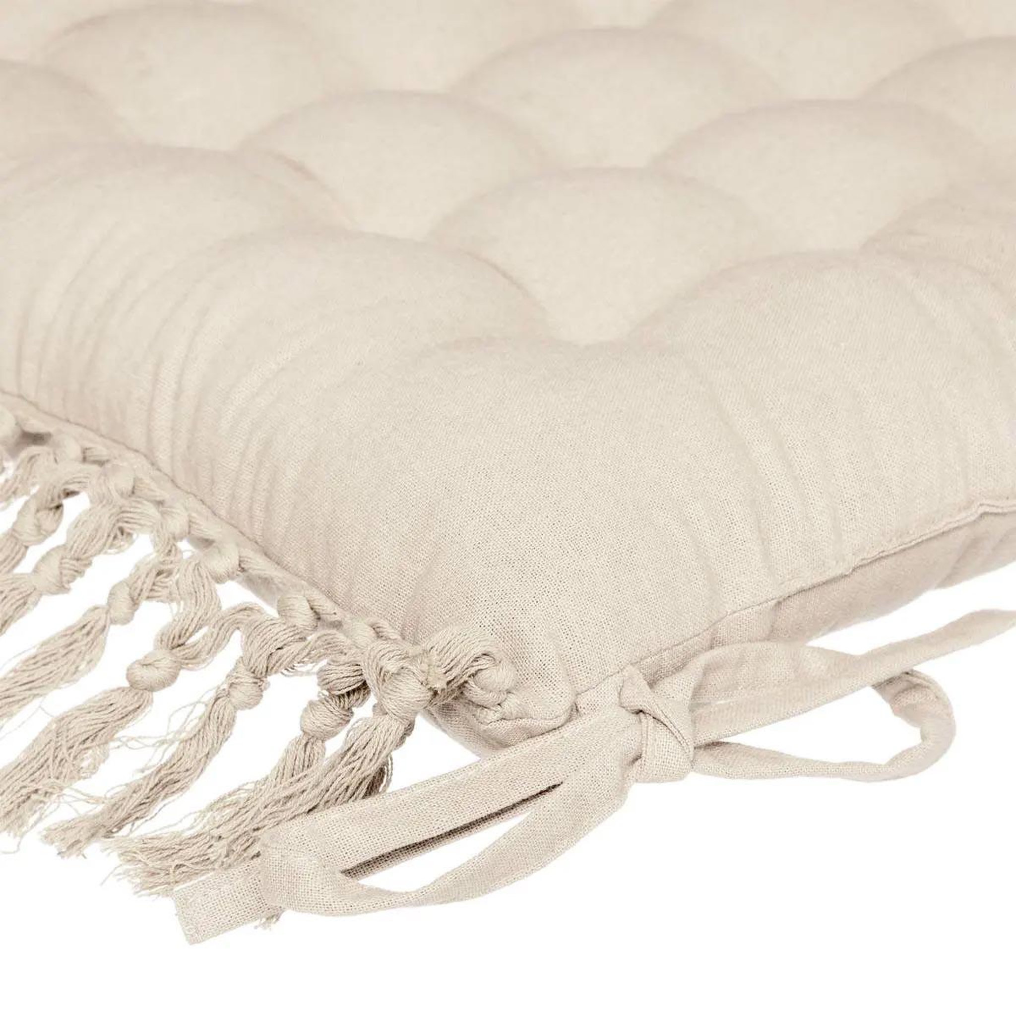 Voir la diapositive 2 : ATMOSPHERA Galette de Chaise  Macramé  40x40cm Ivoire