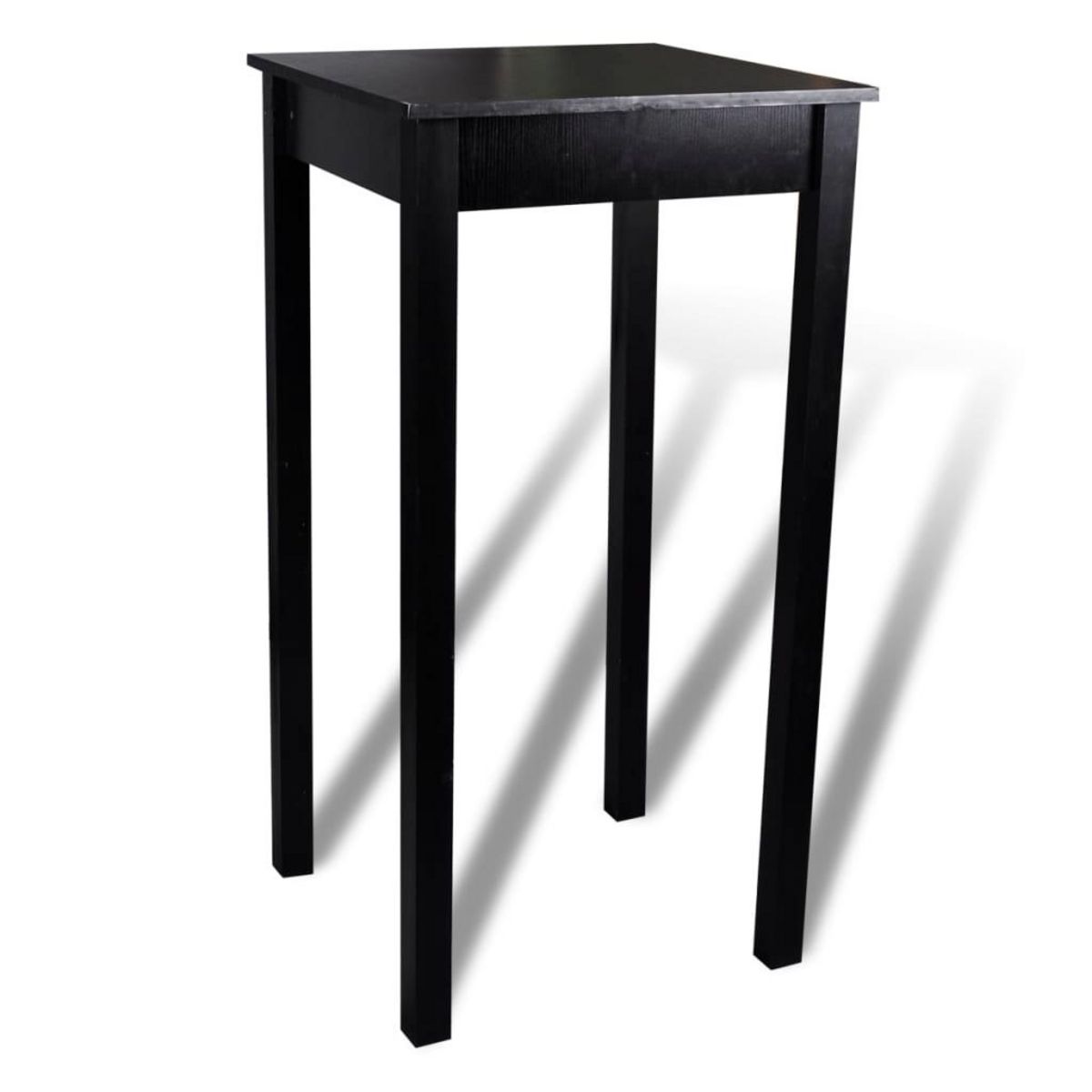 VIDAXL Set de 1 table de bar et 2 tabourets noir