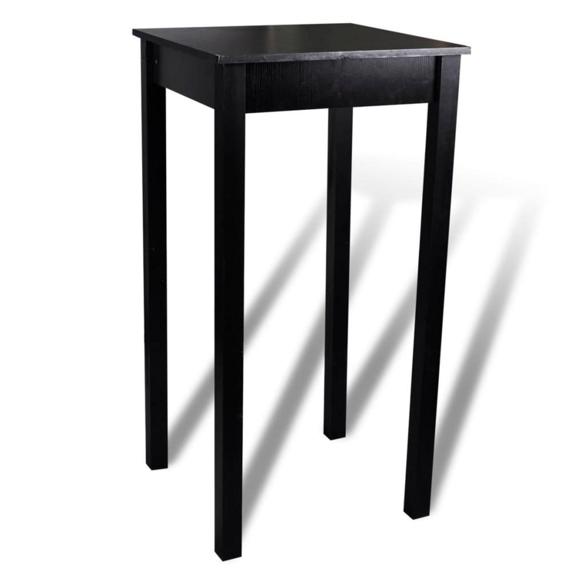 VIDAXL Set de 1 table de bar et 2 tabourets noir