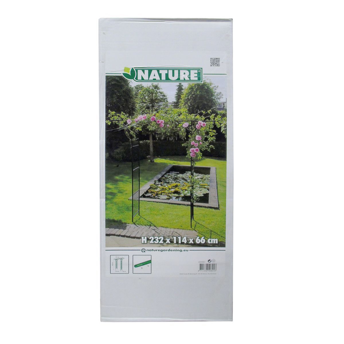 Nature Pergola double droite en acier galvanisé noir