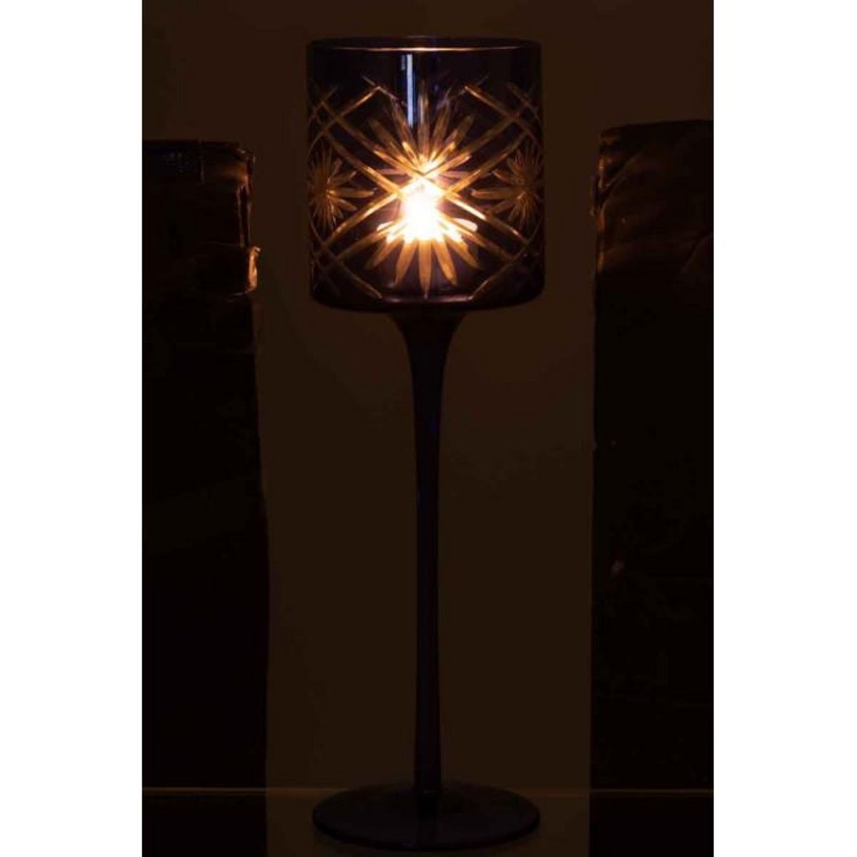 Paris Prix Photophore sur Pied Déco  Santorini  30cm Bleu